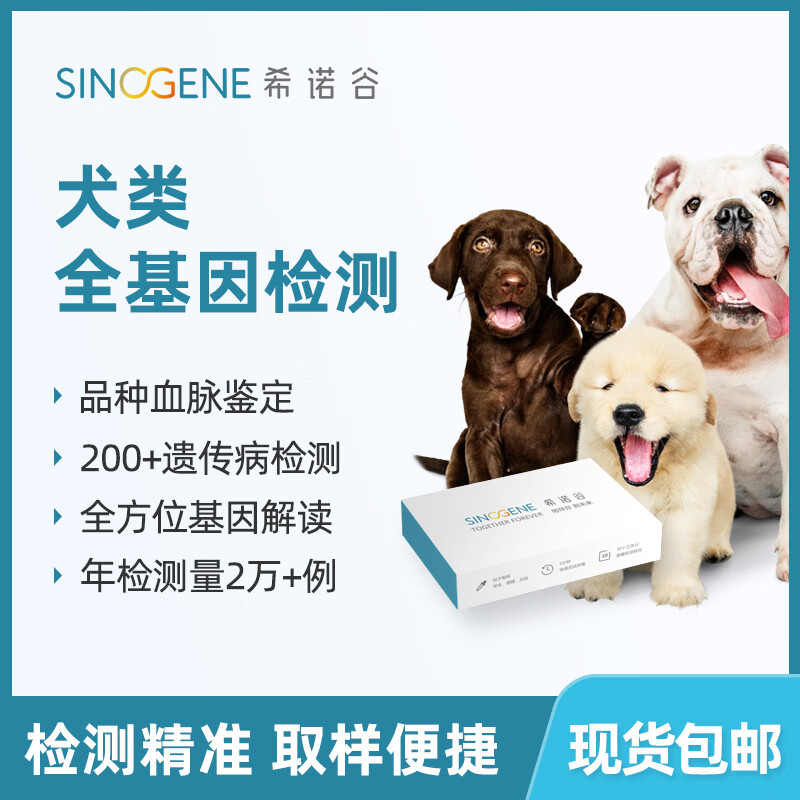 希诺谷狗狗全基因检测 犬品种血脉占比200多项遗传病基因检测狗狗健康