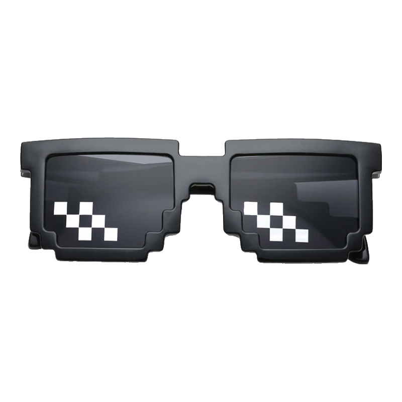 明雪菀綺 馬賽克眼鏡抖音社會(huì)人二次元婚禮惡搞伴郎眼鏡年會(huì)打碼像素墨鏡 雙斜桿馬賽克+金鏈子+雪茄