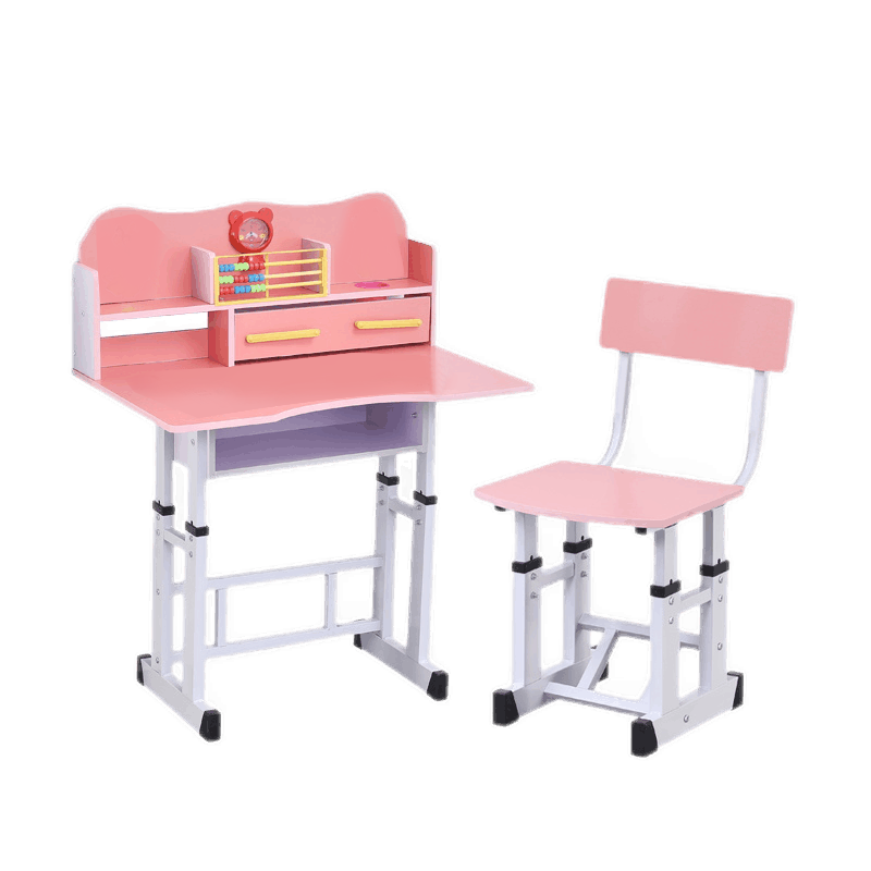 鑫乐澄儿童书桌学习桌可升降学习桌椅写字台男生女生课桌椅套装 基础款70粉草莓+单背椅