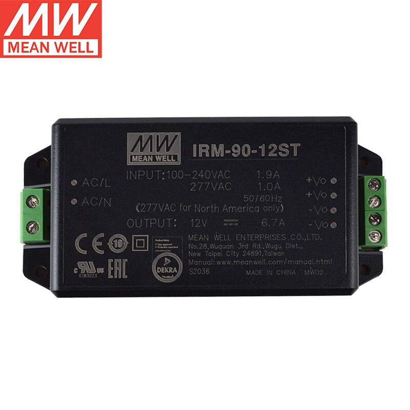 明纬(MEANWELL) IRM-90 AC-DC PCB安装型/螺丝接线端子型 (90W左右) IRM-90-12 12V6.7A输出