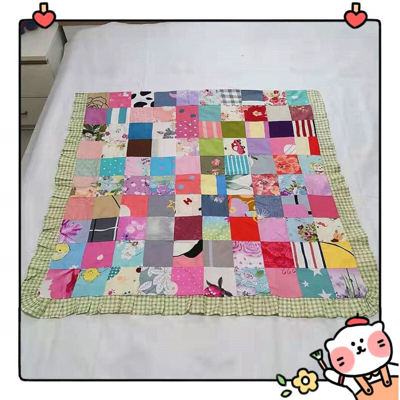 婕茵桐百家被定制百家被新生儿被大红福字宝宝拼布被手工棉花被促销