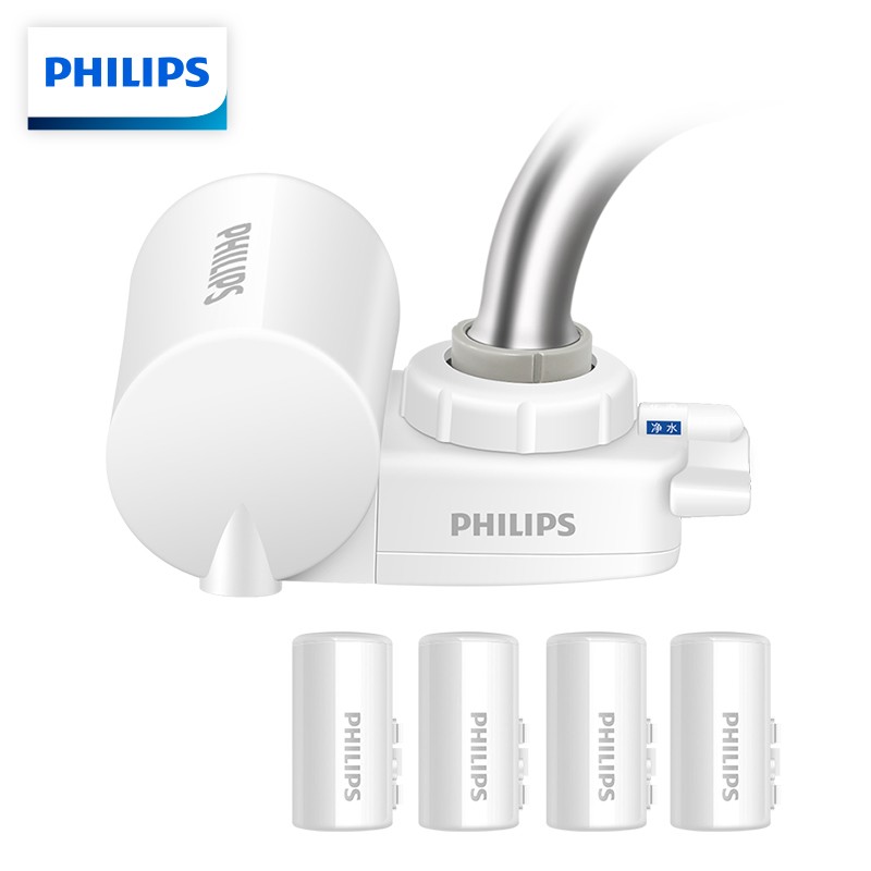 飞利浦（PHILIPS）水龙头净水器家用水龙头过滤器 厨房自来水过滤器净水机 WP3828一机四芯套装（含附件）