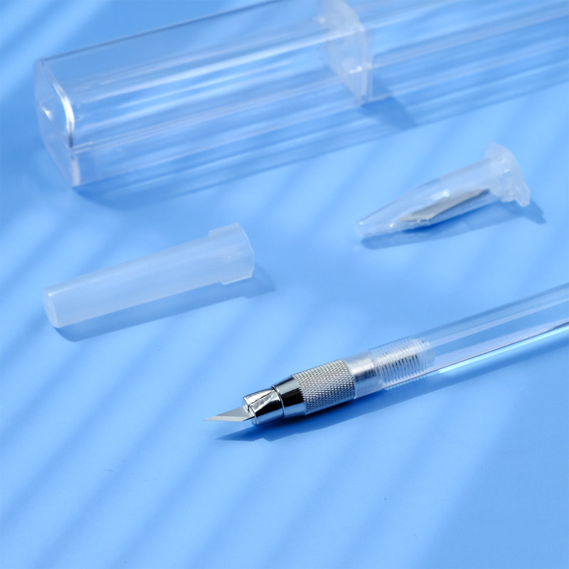 芭蓝 小透明橡皮章手帐笔刀透明笔刀diy胶带切割裁纸少女可爱手账透明