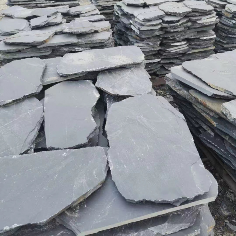 嗣音天然青石板不规则碎拼乱石板庭院花园广场铺路石乱形板地砖石材