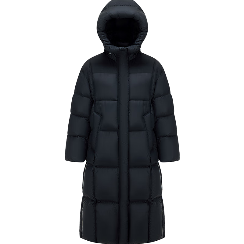 波司登（BOSIDENG）泡芙羽绒服女款长款脱卸帽新国标90绒商场同款运动外套 【店长推荐】幻夜黑-自然光8633 L 170/92A 130-150斤充绒321g