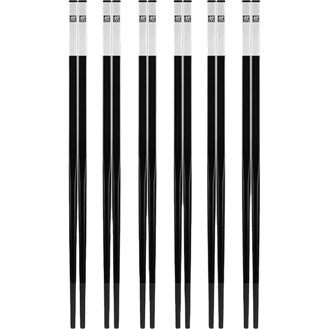 雙立人（ZWILLING）家用筷子高檔筷子家用餐具一人一雙專人專用無(wú)漆無(wú)蠟防滑黑色6雙