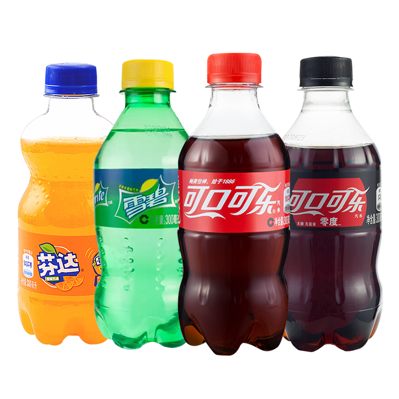 京喜APP：汽水碳酸饮料 芬达零度300ml 可乐1瓶+雪碧1瓶+芬达1瓶