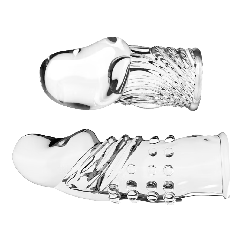 取悦龟头套狼牙套增大增粗阴茎套延时锁精环羊眼圈男性成年人情趣用品 两只装丨螺纹降敏感+颗粒加长4cm重复用带刺大颗粒 夫妻同房床上助爱工具性辅助刺激神器男人sm情趣道具