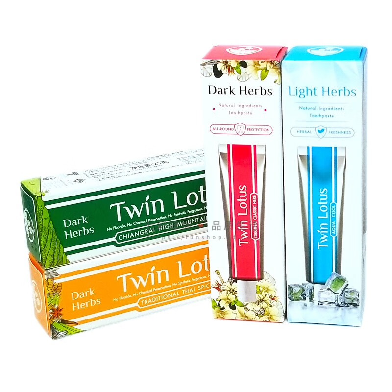 双莲（Twin Lotus） 泰国植物牙膏25g旅行装 赠品链接，便携装 口味随机1支