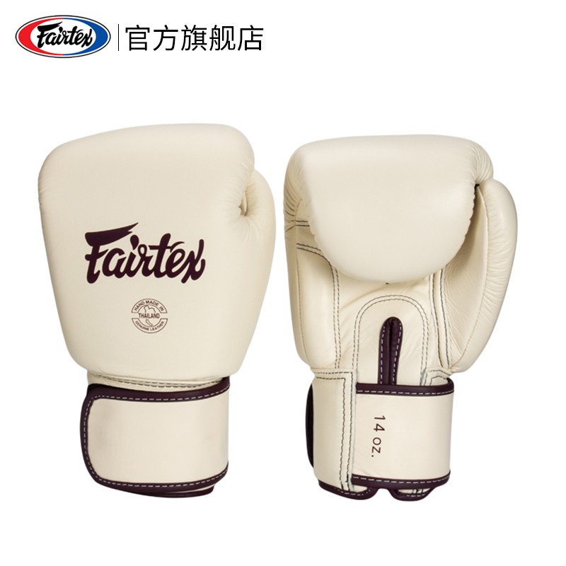 Fairtex拳套BGV16泰拳轻量化菲泰拳击手套菲尔泰斯散打搏击装备男女沙袋专业训练泰国进口 米白色 10OZ
