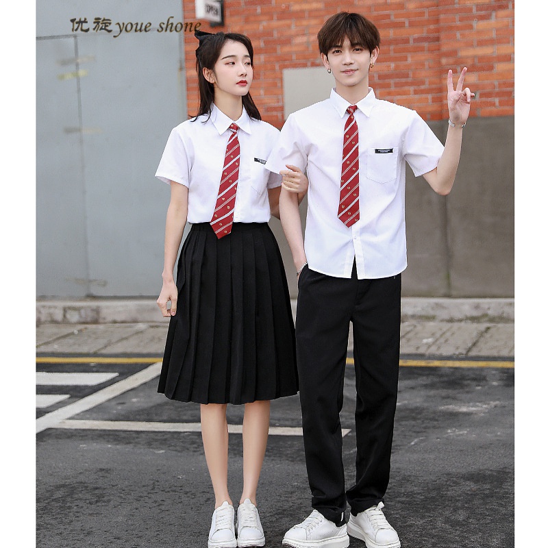 优旋初高中毕业季班服夏季短袖套装学生jk白衬衫校服学院风合唱演出服
