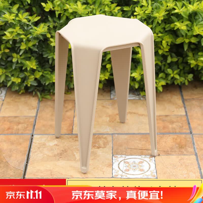 莫 家塑料凳子家用会议餐桌椅凳加厚客厅北欧防滑高凳八角凳 棕色简约八角椅【2张起售，4张起】怎么看?