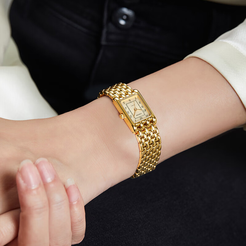 依波(EBOHR)手表女卡纳系列小金表女士石英表生日礼物复古腕表国表七夕礼物 复古金 51835926