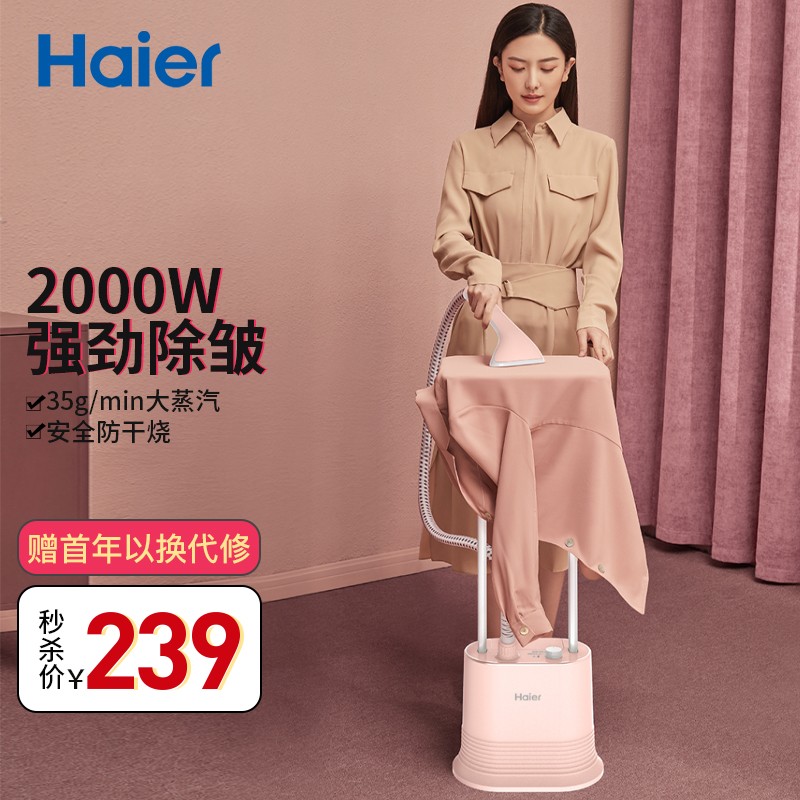 海尔（Haier）挂烫机家用 熨斗 蒸汽挂烫机 双杆手持熨烫机电熨斗HY-GS2002F