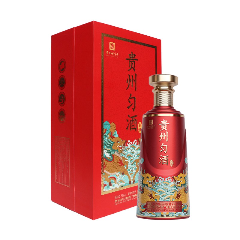 匀酒贵州匀酒蓝红麒麟经典 酱香型白酒53度500ml 53度红麒麟经典 单瓶