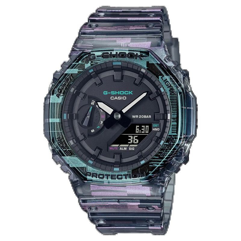casio卡西欧腕表 g-shock 次元时代系列 碳纤核心 透明时尚运动手表