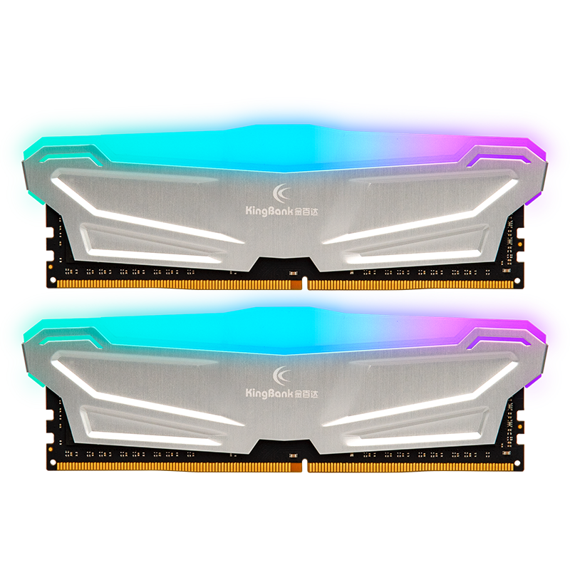 金百达（KINGBANK）64GB(32G×2)套装 DDR4 3600 台式机内存条-星爵系列 RGB灯条海力士原装CJR颗粒100043408001