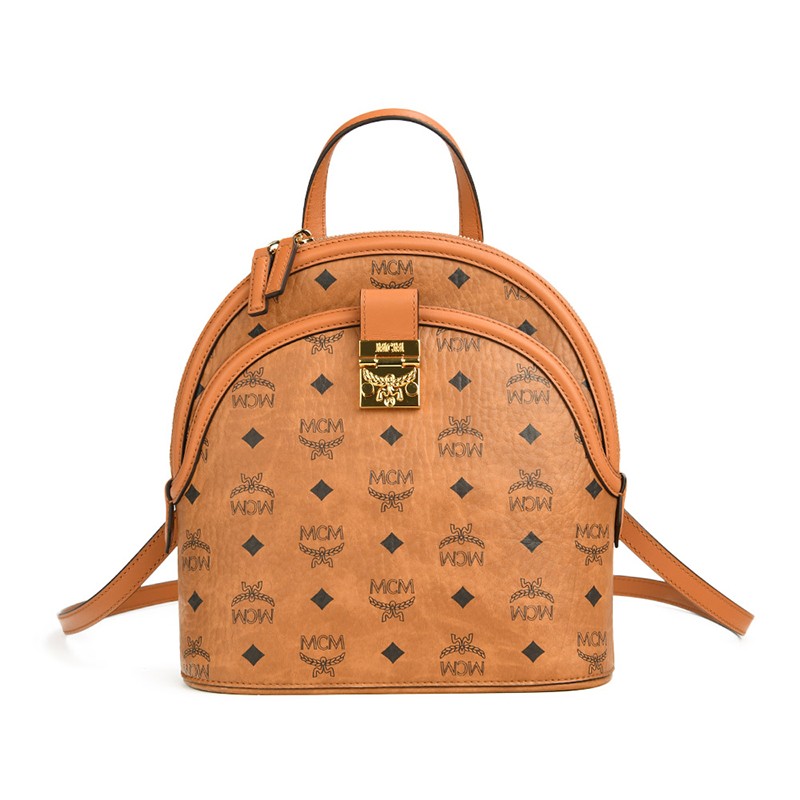 mcm【官方直供】女士mcm手提包可拆卸肩带单肩双肩包 干邑色 mwkbs