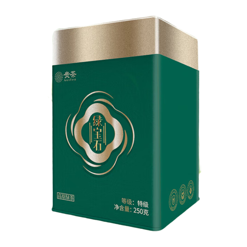 貴 茶葉 特級(jí)綠寶石綠茶 新茶高原綠茶  鐵盒裝 貴茶特級(jí)綠寶石250g