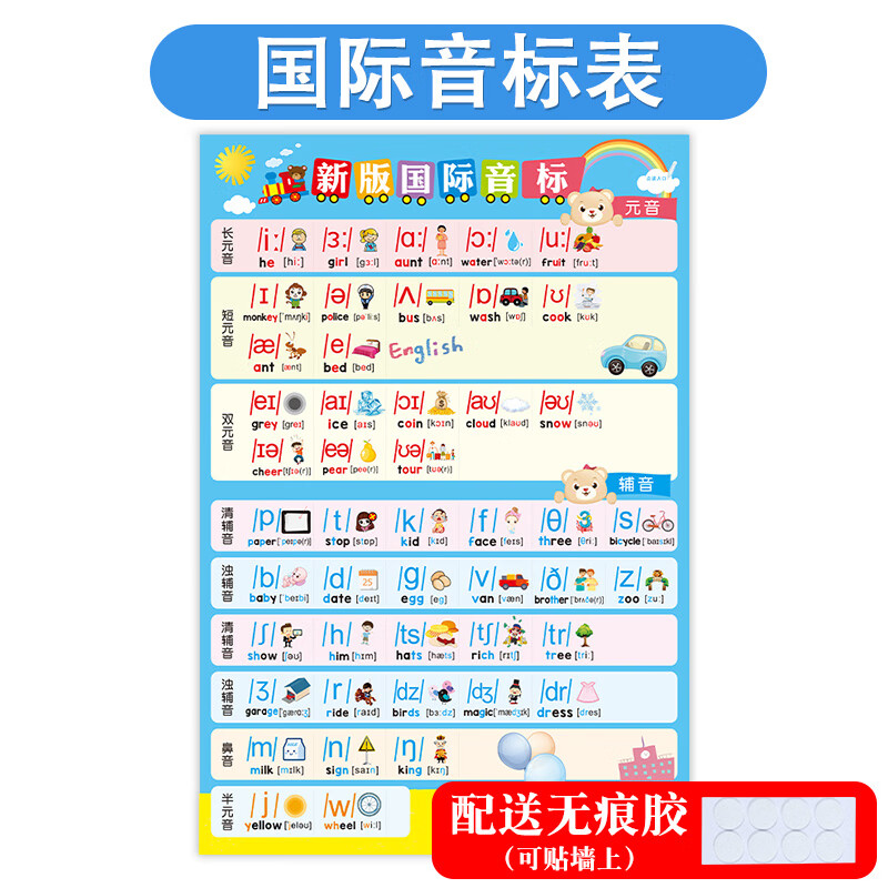 妙普乐48个国际音标有声挂图新版48个英语英文音标有声挂图卡片小学生