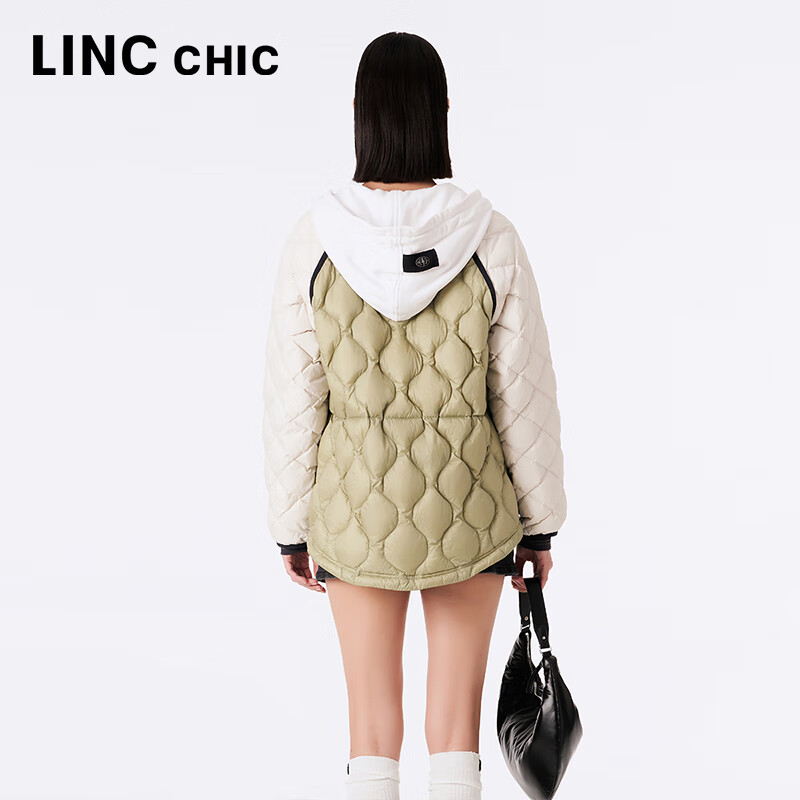 金羽杰秋季新款轻薄羽绒服女短款连帽直筒休闲反季羽绒衫女士Y23802179 秋叶绿 XS 适合120斤以下