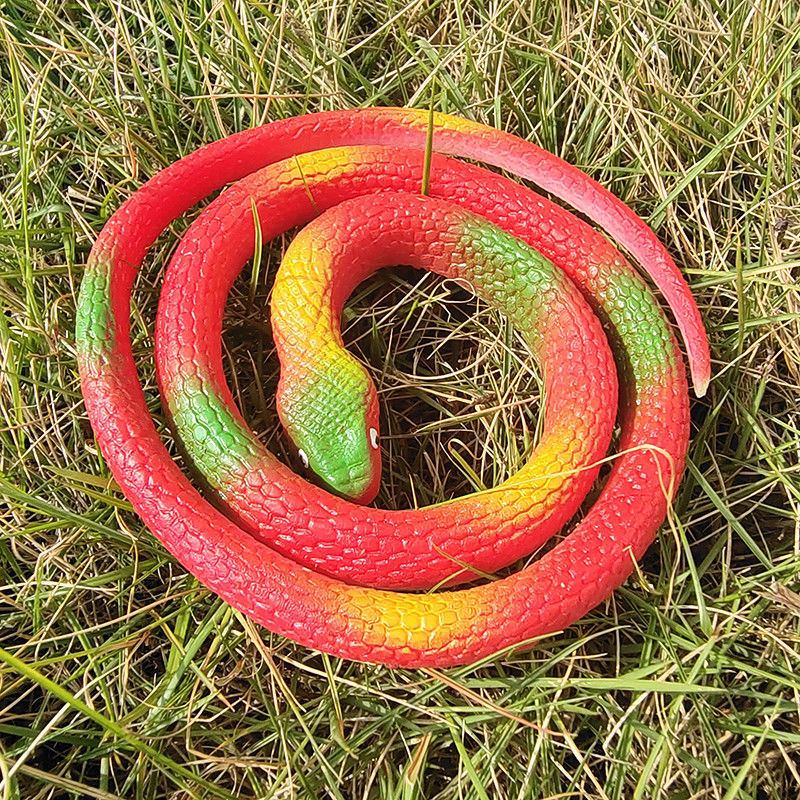 12款小蛇蛇礼物 假蛇愚人节玩具硅胶小学生恶搞吓人玩具 65厘米 红色