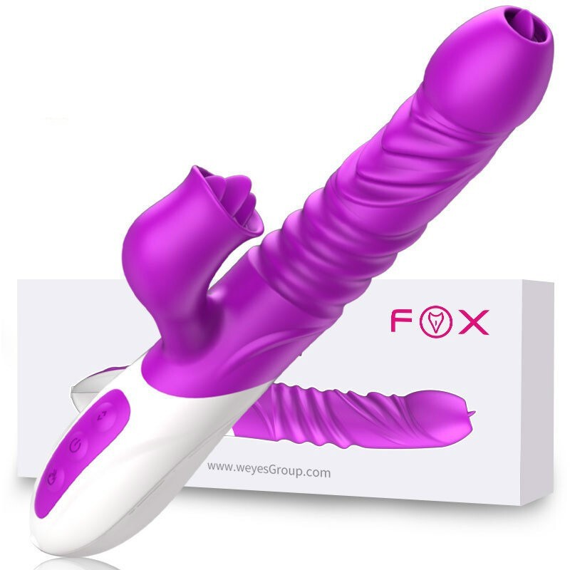 威易仕（FOX）探奇震动棒舌舔自动伸缩加温按摩棒女用自慰器成人情趣用品 T10