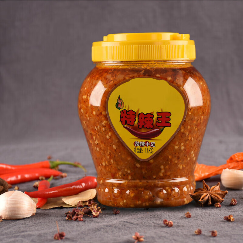 御厨香特辣王广东超辣蒜蓉辣椒酱商用大瓶装1100g猪脚饭火锅蘸料