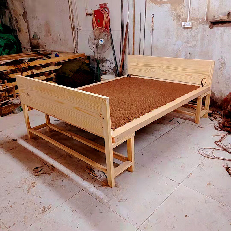 木床实木老款绷子床老款农村老式架子床 a款松木床架 禾木常规棕绷 配