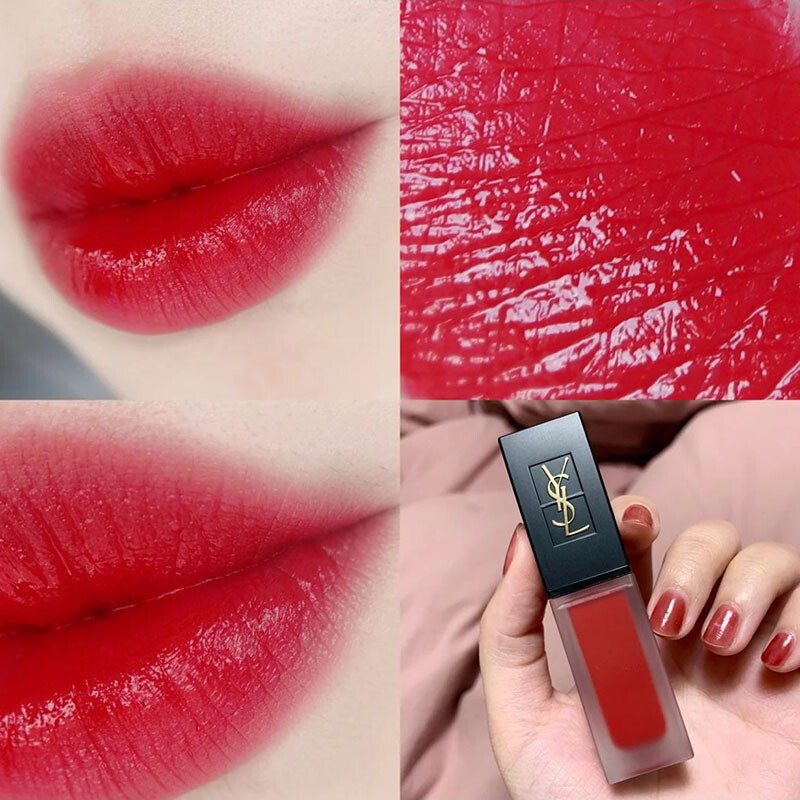 ysl407唇釉,ysl唇釉409 ysl圣罗兰黑管唇釉 #407 #409 #416 水光612 圆管129 131同款 黑盖