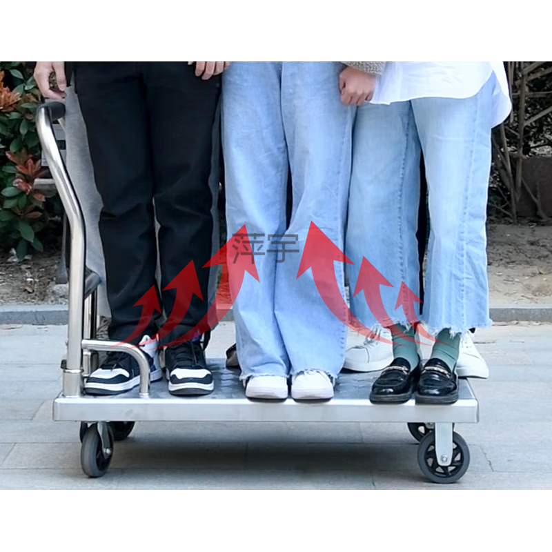 动感车夫(dometravel)tlxt不锈钢手推车平板车搬运车推货车万向轮拖车