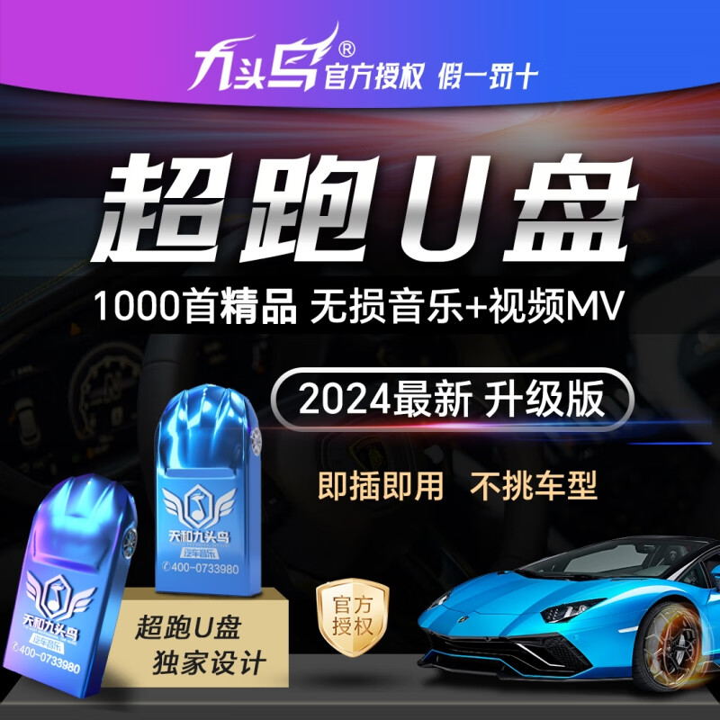 九头鸟车载车载歌曲2024新款无损高品质U盘 【8D环绕立体调音技术】 【第五季纯正音源】