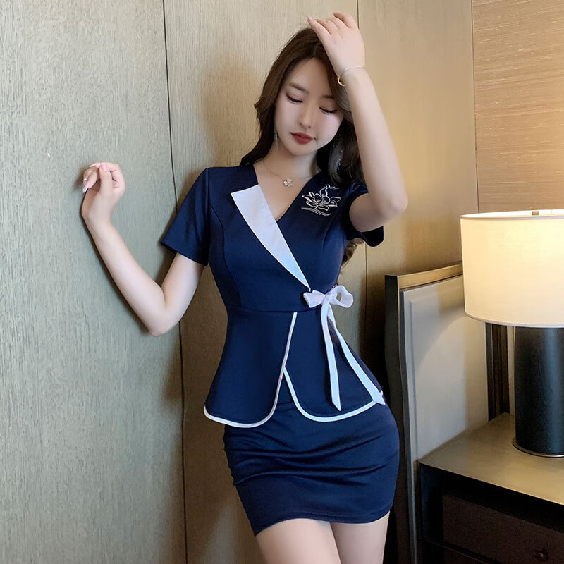 空眸足浴技师工作服女高端养生馆气质套装工装桑拿采耳沐足按摩工衣服