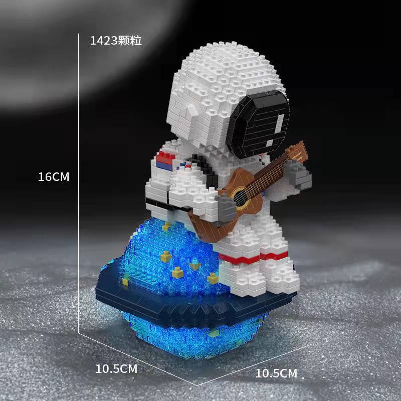 拼装宇航员积木拼图摆件小夜灯玩具太空积木新年男孩礼物 6041-吉他