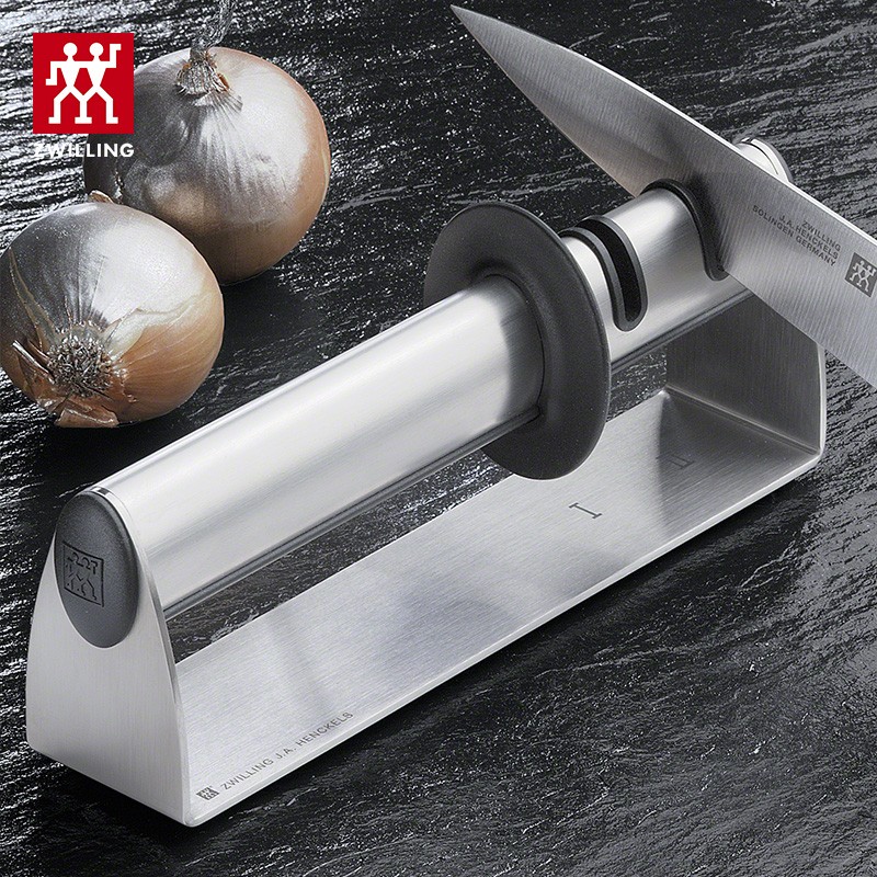德国双立人不锈钢双刃磨刀器 厨房用品家用多功能刀具磨刀石 磨刀器