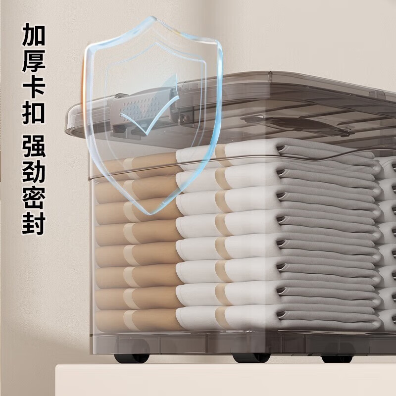 纳鸣透明收纳箱家用车用衣服玩具零食后备整理箱塑料储物箱子 透明大号3个装