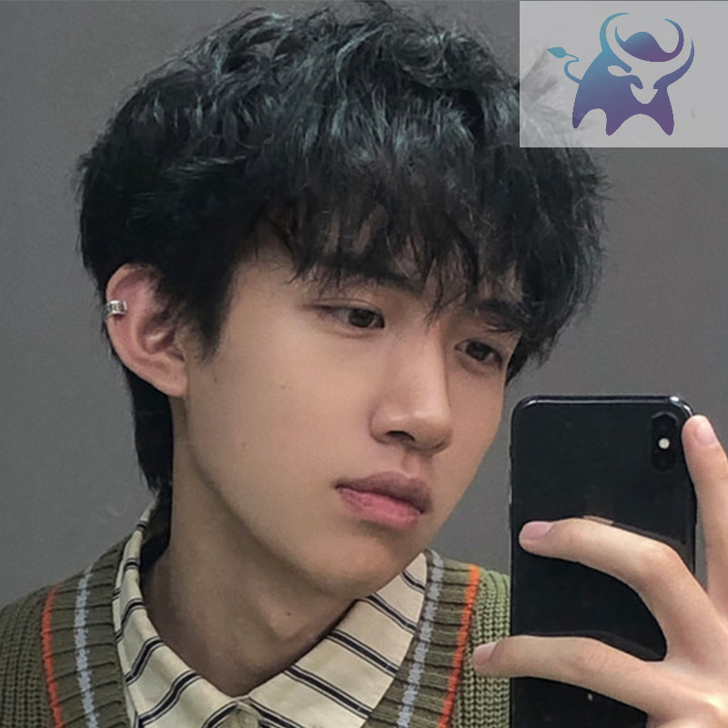 创京鑫选离子烫假发男短发网红时尚锡纸烫短卷发韩系帅气摩根仿真茆蹇