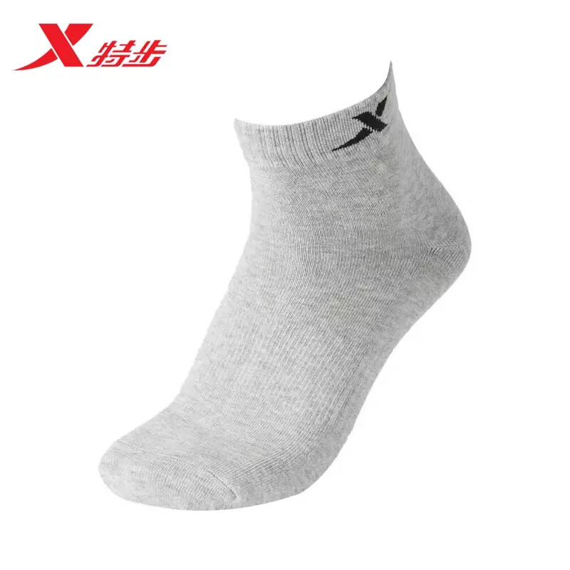 袜子夏季透气纯色运动男袜简约舒适跑步篮球袜短袜学生短筒袜 灰色