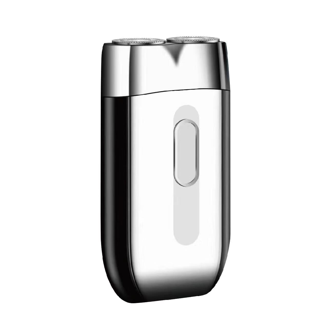 迷你电动剃须刀刮胡刀全身电镀机身便携旅行胡子刀男士胡须刀 电镀银（1个装）