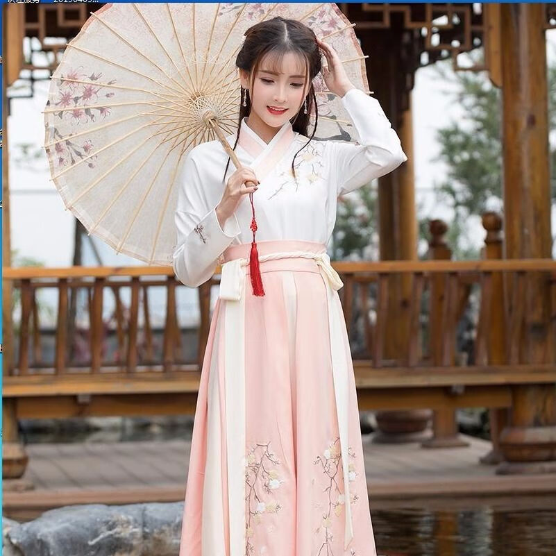 熙叙晨汉服女古装仙女中国风飘逸清新淡雅改良古风日常装襦裙套装演出