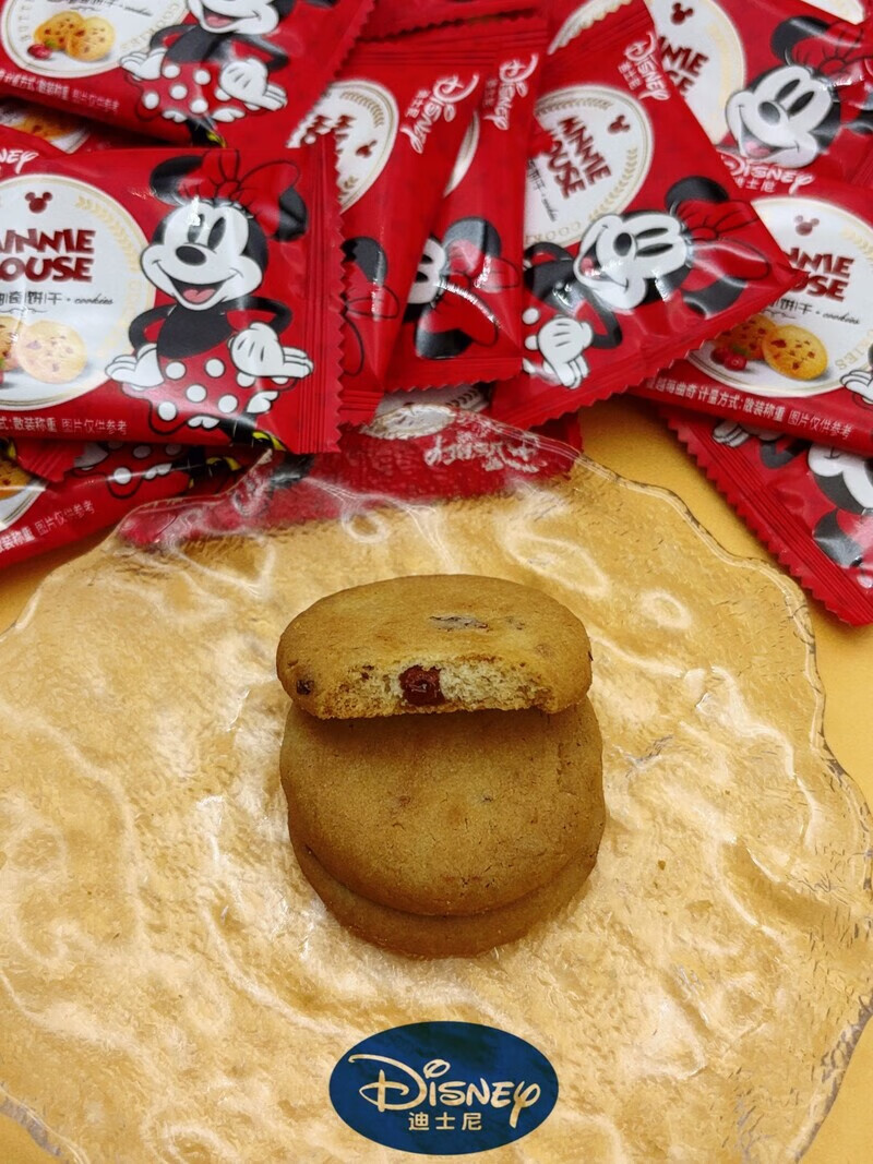 迪士尼正品曲奇饼干黄油蔓越莓口味喜饼下午茶休闲零食结婚散装 200克
