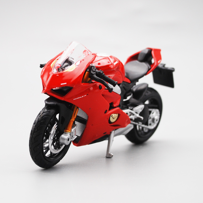 杜卡迪v4模型 1:18杜卡迪panigale v4 s corse仿真摩托车模型轮胎可动