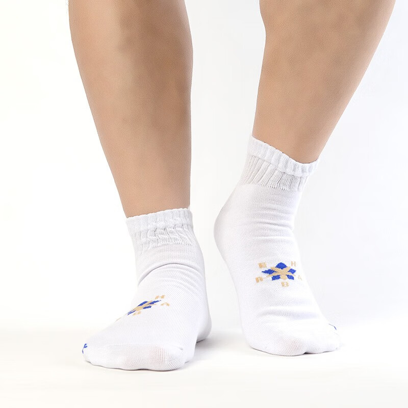 可代尔100%棉松口短袜超大码糖尿病足防护袜中老年脚肿伤专用新疆棉袜子 灰色 4双 L 小码/36-40