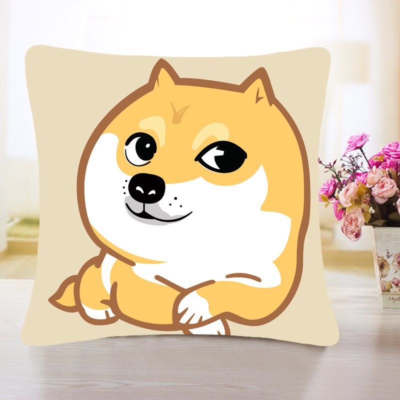 哈士奇抱枕神烦狗靠垫柴犬搞怪狗头表情包单身狗二哈生日礼物靠枕 图