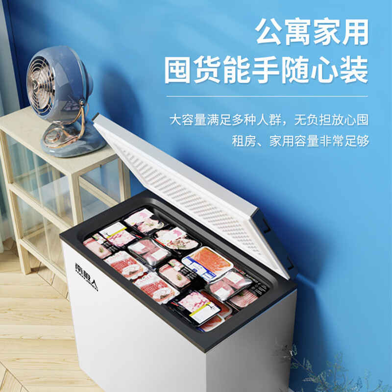 南极人（Nanjiren）【强冷冻】中小型冰柜家用 冷藏冷冻转换冷柜 商用大容量单温单箱低霜 顶开门冰箱 【可储存约200斤肉】一级能效 209L