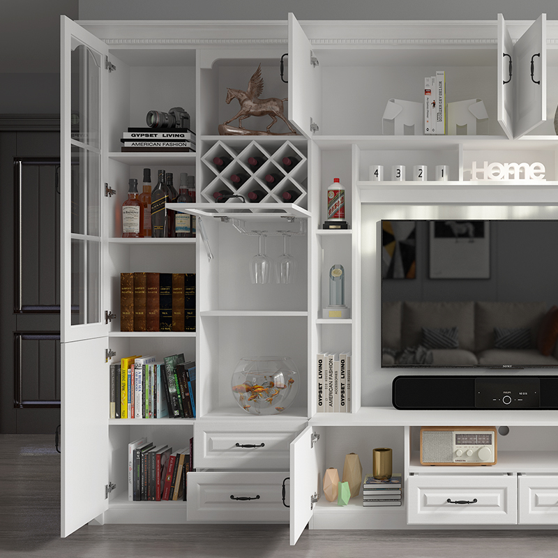 2022新 款可狄 欧式电视柜酒柜欧式电视柜酒柜一体组合墙柜客厅简约