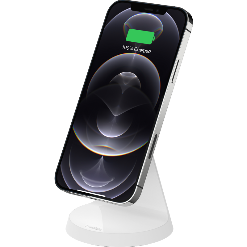 belkin 贝尔金 苹果无线充电器 iPhone手机充电支架 MagSafe磁吸充电 立式桌面手机支架 WIB003白
