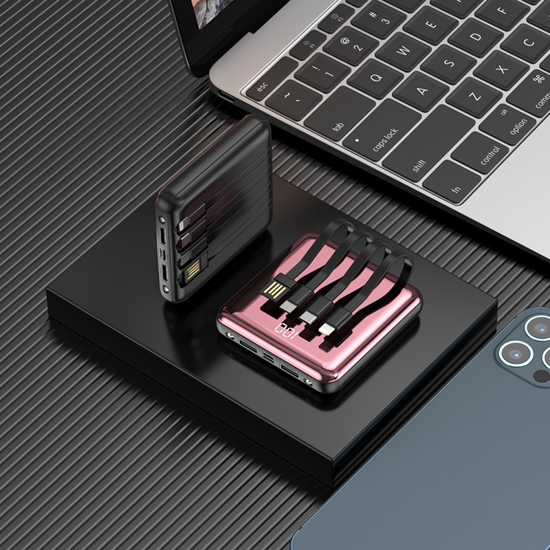 【全国仓次日达】科诺克超薄小巧迷你便携大容量20000毫安时充电宝闪快充通用于手机苹果8华为移动电源 神秘黑【尊享版+提速100%】便携小巧全镜面