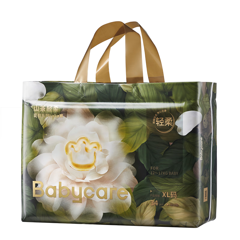 babycare金山茶花拉拉褲夜用花苞褲尿不濕超薄透氣尿布夏日新老包裝混發(fā) 拉拉褲【XL】34片 適合12-17KG