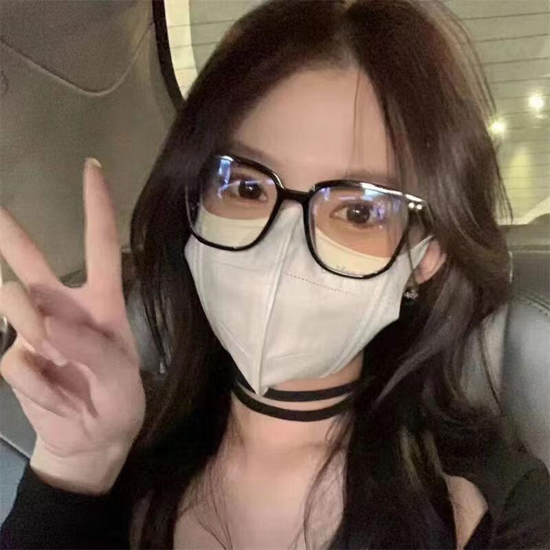 框眼镜女防蓝光可配度数素颜神器眼镜框架大脸显瘦 亮黑色 近视150度